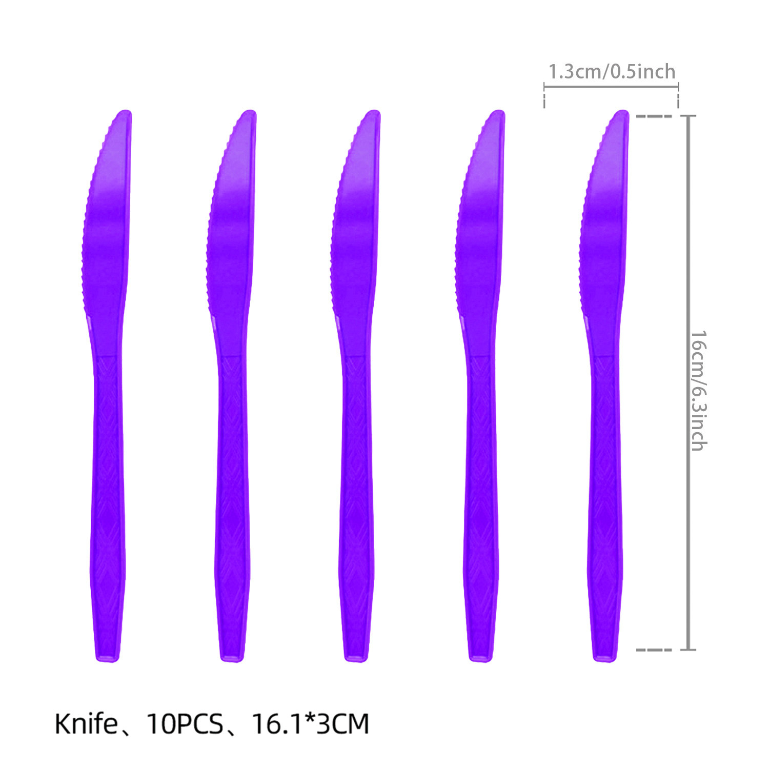 Couteau en plastique violet-10pcs