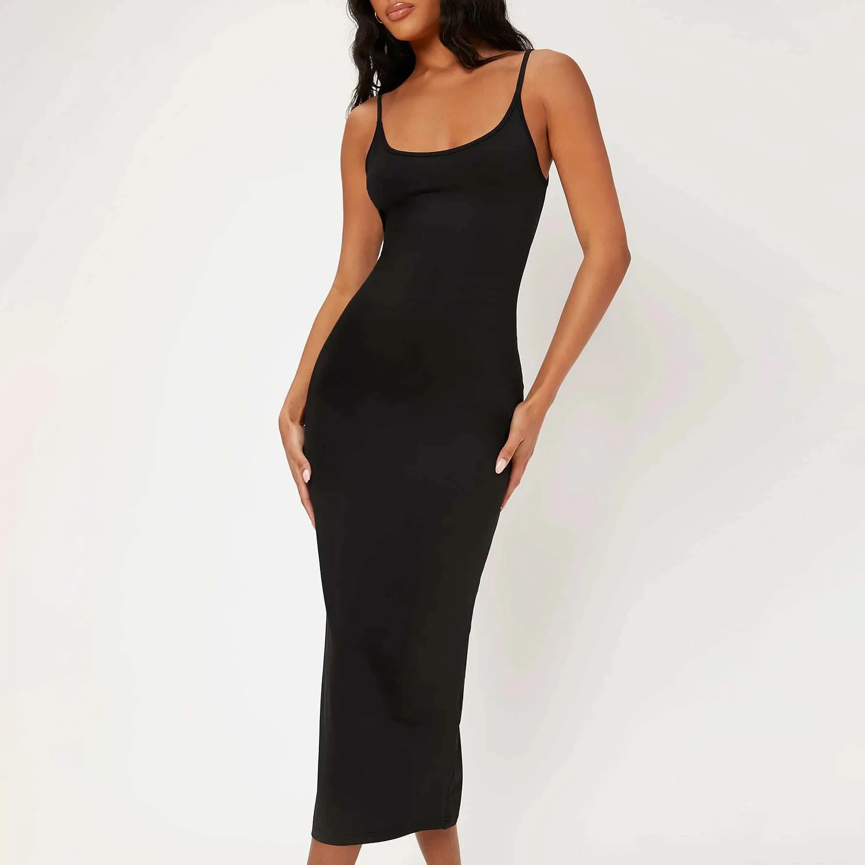 2024 New Arrival Women's Casual Knee-Length Maxi Dresses Built-In Bodycon Shaper Seamless Shapewear for Body Sculpting