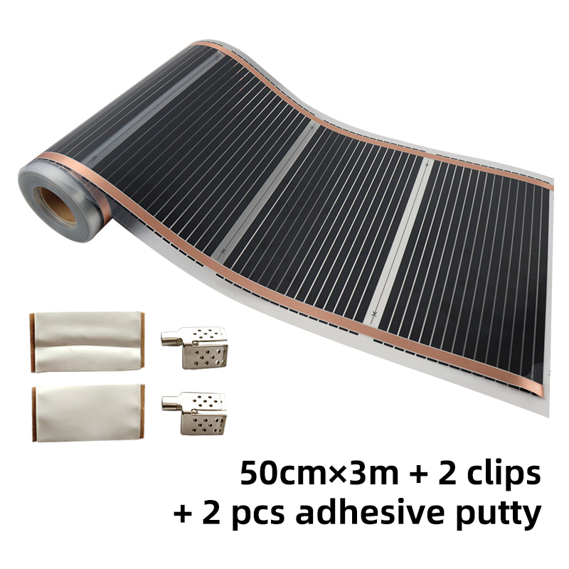 Film chauffant 50cm*3m (220V 330W) + 2 Connecteurs + 2 Mastic adhésif