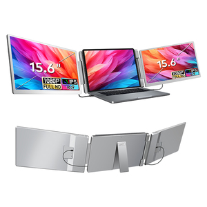 Monitor portátil ampliamente compatible para portátiles de 12-18,5 '', múltiples sistemas 15,6 FHD IPS Plug Play, Triple Monitor Extender para PC - Product Image 1