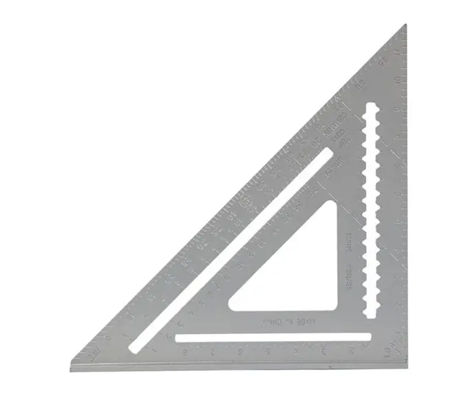정밀 목공 도구 눈금자 7/12 ''알루미늄 합금 각도 사각 삼각형 눈금자 루핑 목수 목공 도구-자