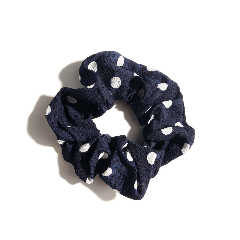 4 navy blue polka dots