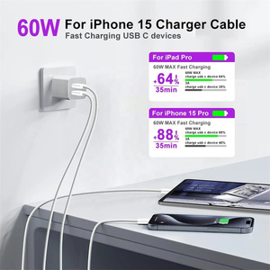 Özel 60W örgülü tip c şarj kablosu hızlı şarj cep telefonu iphone 15 için flex usb veri kabloları - Product Image 3