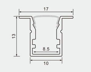 SDW624A 10X13mm Aluminum Profile Kit with PC Diffuser &amp; <strong>Heatsink</strong> for Led Strip - Product Image 2