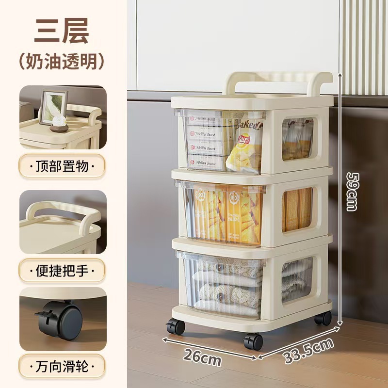 Three layers of transparent cream (with casters)