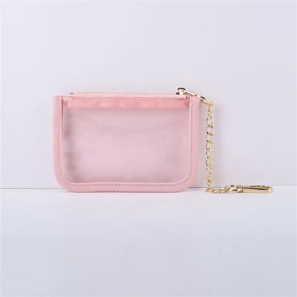 Portamonete trasparente rosa più scuro