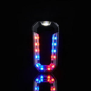 センケンハイライト赤と青の防水点滅充電式セキュリティトラフィックLEDショルダーライト - Product Image 3