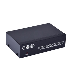 DIVISOR DE AUDIO DE VIDEO DE 4 VÍAS Fjgear, 1 entrada y 4 salidas, ancho de banda Plug and Play de 250MHz con carcasa de hierro, interruptor bidireccional - Product Image 2