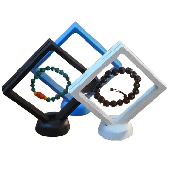 Suporte de exibição de joias suspenso 3d, caixa de quadro de exibição flutuante