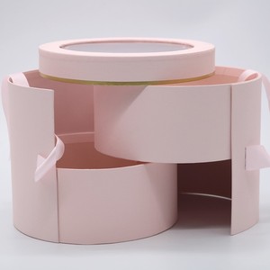 รอบกระดาษคู่ชั้นหมุนดอกไม้กล่องบรรจุภัณฑ์ Hug ถังสำหรับวันเกิด Surprise กล่อง Gif - Product Image 4