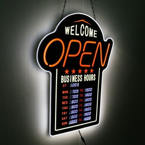 Grande illuminata per Business ovale programma di controllo del tempo ora aperto Led segno di Business - Product Image 5
