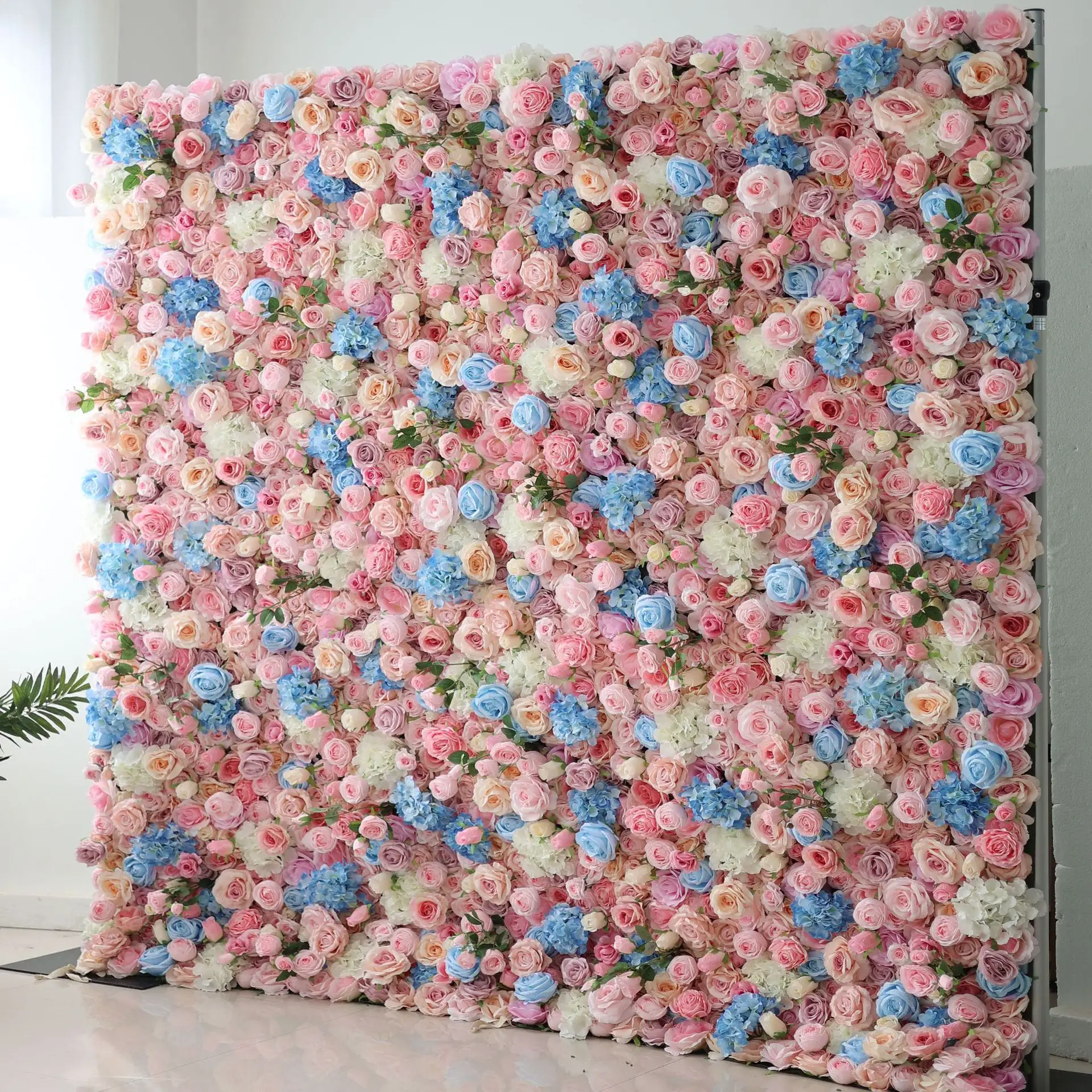 웨딩 공급 업체 사용자 정의 꽃 벽 웨딩 파티 장식 인공 꽃 사용자 정의 3D 장미 꽃 벽