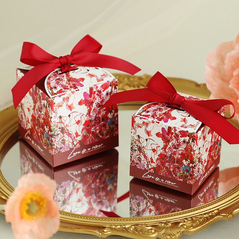 Red with red ribbon