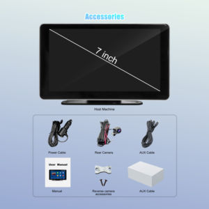 Portable 7 Inch LCD <strong>Touch</strong> <strong>Screen</strong> for <strong>Bluetooth</strong> FM Radio Android Auto Mirror Link-Dual Stereo Support for Dashboard Installation - Product Image 2