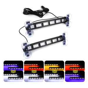 2Pcs Color Changing LED Warning <strong>Light</strong> Bars Emergency Flashing LED <strong>Light</strong> Bar Road Rescue Strobe Warning Lamp with Suction Cups