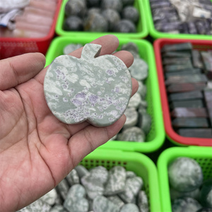 Toptan doğal kuvars kristal Jixiang yeşim elma taşı iyi şanslar taş - Product Image 2