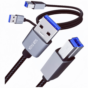 Özelleştirilebilir yüksek hızlı USB 3.0 erkek-erkek veri kablosu yazıcı B AM/BM kare Port mobil sabit disk muhafaza bağlantı kablosu - Product Image 1