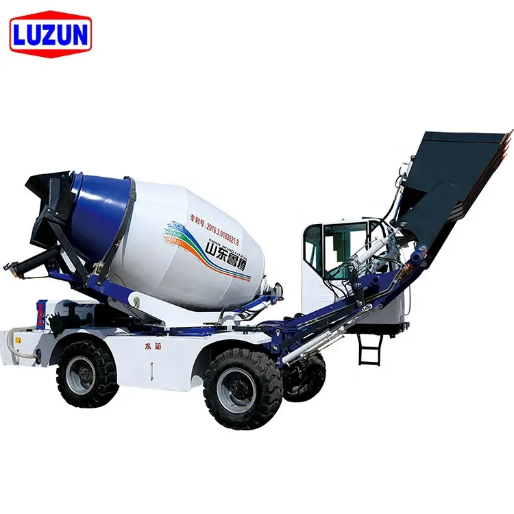 Luzun - Máquina betoneira com alimentação automática de fábrica profissional, caminhão betoneira com carregamento automático de 4m3, ideal para venda