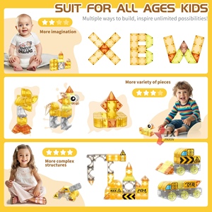 Mới Phát Hành Sản Phẩm 2025 3D Chơi Xây Dựng Khối Gạch Trẻ Em Đồ Chơi DIY Nam Châm Cube Toddler Crane Xe Tải Máy Kéo Khối Từ Tính - Product Image 5