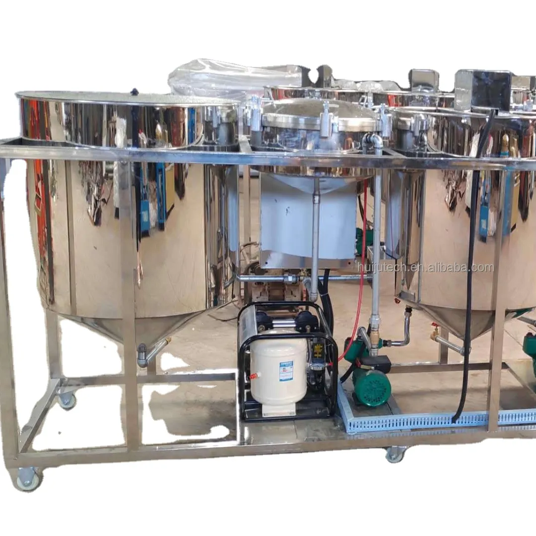 Proces 1500Kg/Dag Professionele Ruwe Olie Raffinage Machine HJ-JLYJ500 Zonnebloemolie Raffinage Machine