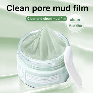 Mugwort koku çamur maskesi nemlendirin yüz temiz gözenekleri ve cilt soluk yeşil Mudpack temizlik kil maskesi ile küçük bir kaşık - Product Image 5