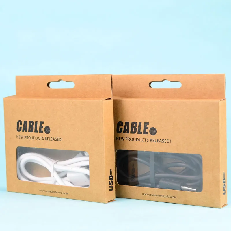 電子製品を包装するカスタム紙箱カスタム成形ボックスUSBデータケーブル包装プレーンホワイトボックス