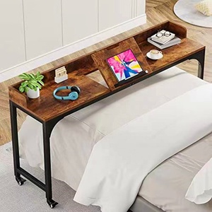 Dormitorio Moderno marco de Metal Simple mesa de ordenador de escritorio de madera mesa de cama para el hogar - Product Image 3