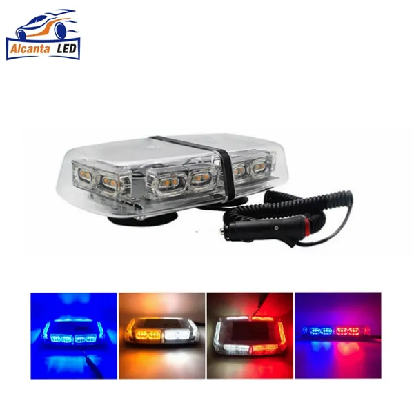 Ambra bianco LED avvertimento di emergenza Mini barra luminosa impermeabile magnetico montaggio sul tetto luci lampeggianti stroboscopiche per camion Golf Cart