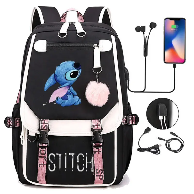 Mochila de Anime Newstar para niños, USB mochila con puerto de carga para la escuela, mochilas geniales con bolso de hombro, mochila para portátil 17