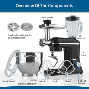 Çok fonksiyonlu 5 In 1 ev mutfak aletleri hamur yoğurma tezgah mikseri ile kıyma ve Blender - Product Image 6