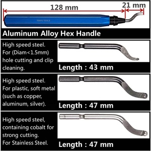 El çapak alma bıçakları çapak alma aracı ile Metal ve plastik pah aracı için döner matkap kaldırma bıçakları - Product Image 4