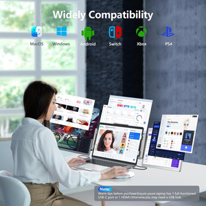 Extensor de pantalla Dual portátil de 14 pulgadas Pantalla FHD VGA Nueva pantalla táctil Tecnología IPS Juegos inteligentes Monitor de computadora portátil plegable LCD