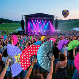 13 inch dòng nhảy popping Fan Clack khởi động trên mặt đất lớn lễ hội gấp người hâm mộ Pop người hâm mộ cho phụ nữ có thể gập lại đám cưới khiêu vũ - Product Image 4