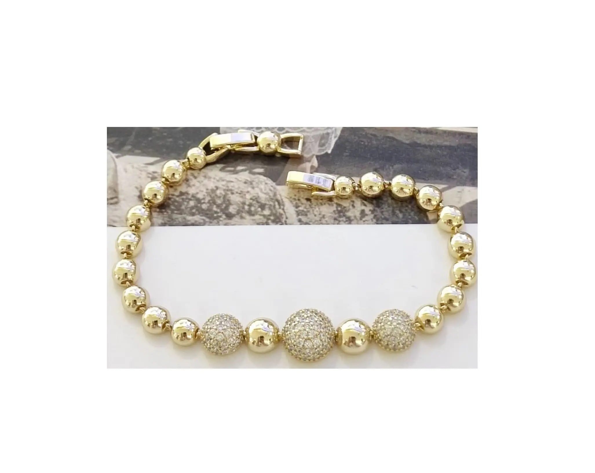 Yiwu Xuping-joyería chapada en oro de 14k, joyería Simple de diamante, abalorio de mujer, pulsera de tamaño ajustable
