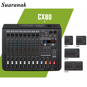 CX80มืออาชีพผสมเสียงกับ USB ดีเจมิกเซอร์คอนโซลผสมเสียง