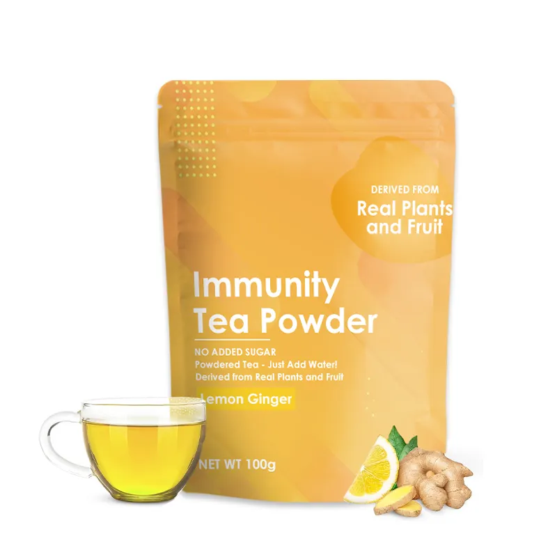 Suplemento de saúde de ervas de marca própria OEM Chá de Imunidade Chá de ervas para bem-estar Boost Limão e gengibre em pó suco de limão em pó