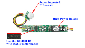 Módulo de interruptor de luz con sensor de movimiento, componentes electrónicos Pir, Detector infrarrojo preciso, DC12V