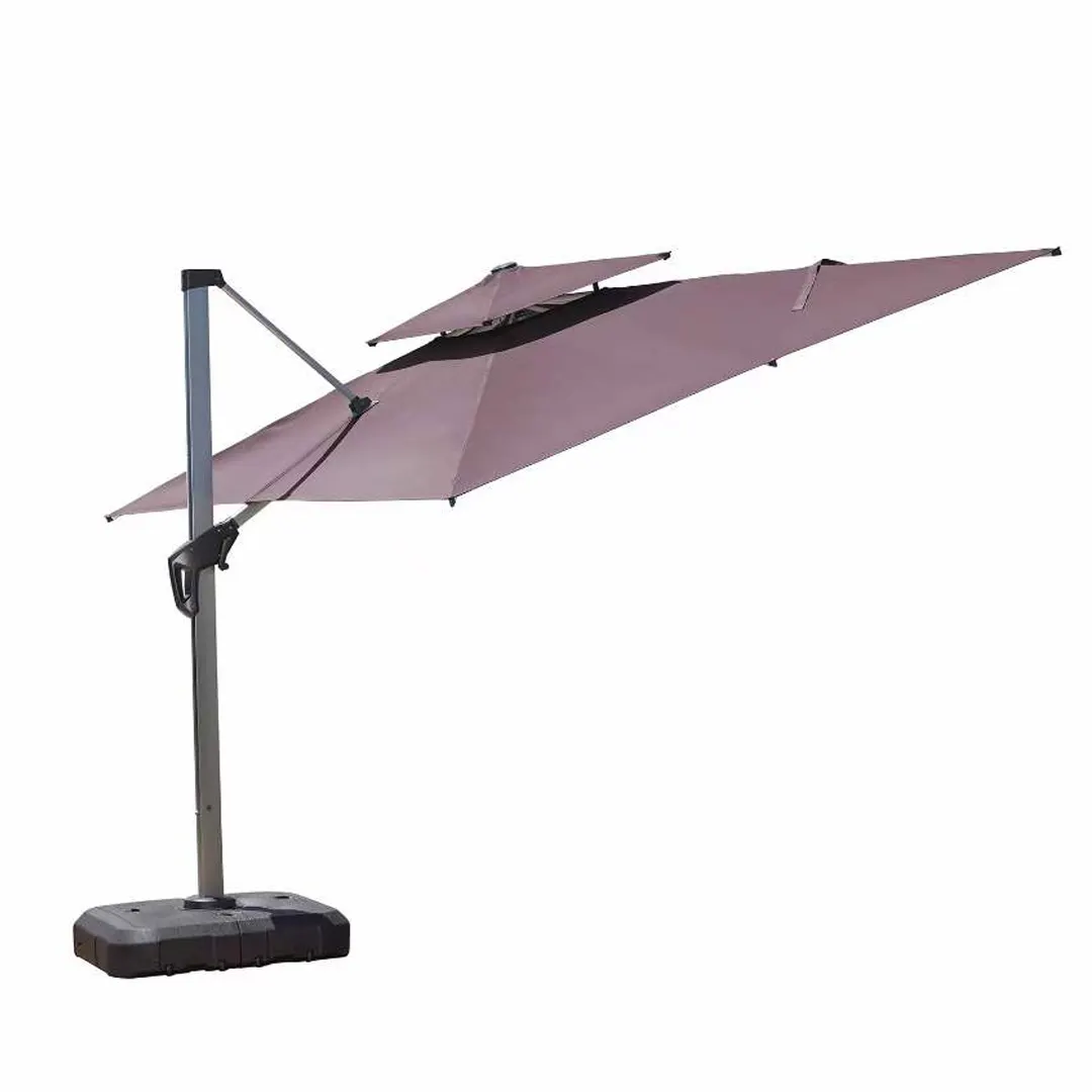 Dış mekan mobilyası şemsiye benzersiz veranda şemsiye bahçe havuzu için alüminyum kutup şık harita ayna çantası ipek çerçeve Logo tarzı Pin
