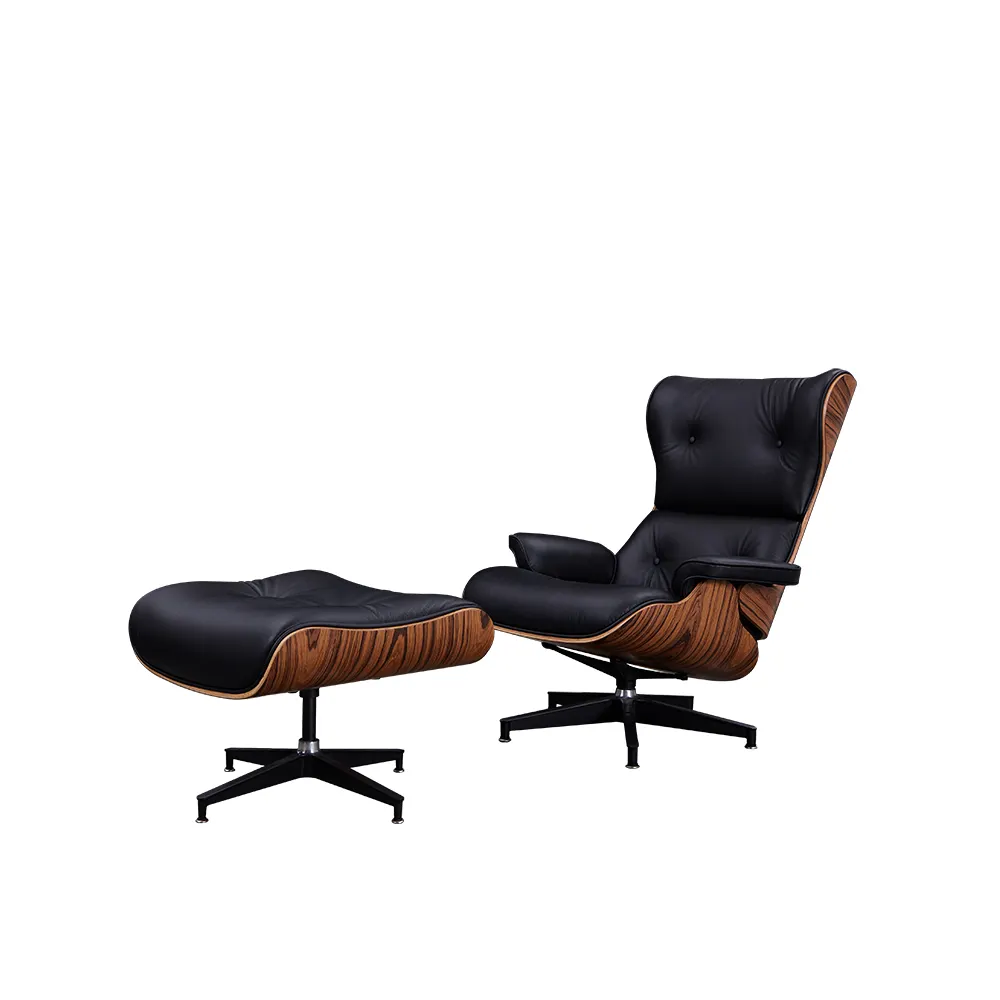 Moderno soggiorno mobili Premium in vera pelle poltrona girevole per il tempo libero Chaise Lounge Chair