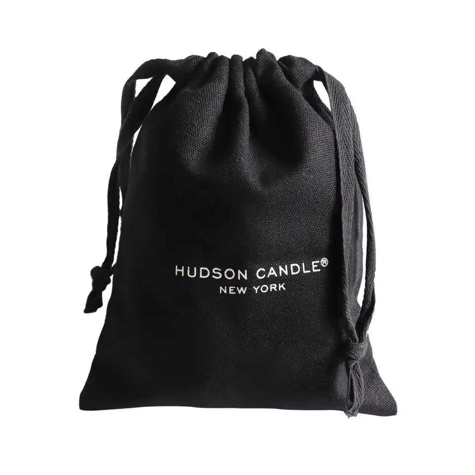 Индивидуальная черная хлопковая льняная Холщовая Сумка на шнурке с белым напечатанным логотипом для сумочки, шапка для обуви, упаковка для пыли