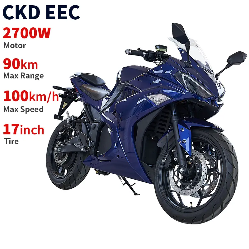 17 אינץ' אופנוע מירוץ אופנוע חשמלי במהירות גבוהה 2700W 100 קמ""ש מהירות 90KM קורקינט מירוץ לטווח ארוך אופנוע חשמלי
