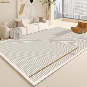 Tùy Chỉnh Kem Phong Cách In Polyester Pha Lê Nhung Thảm Thảm Kích Thước Lớn Hiện Đại Khu Vực Thảm Bộ Cho Phòng Khách Phòng Ngủ Cắm Trại - Product Image 1