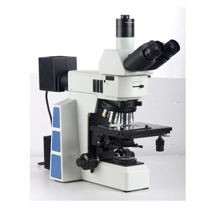 Microscópio metalúrgico trinocular invertido com câmera