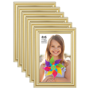 Customized PS 4x6 5x7 <strong>8X10</strong> Gold Photo <strong>Frame</strong> Unbreakable Plastic Family Picture <strong>Frame</strong> for Desk - Product Image 1