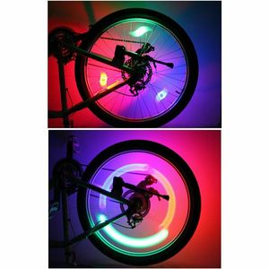 צבעוני LED צמיג גלגל אור מנורת אופניים מואר מהבהב מנורת דקור