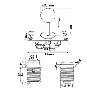 Zero Delay USB Encoder per giochi per PC Joystick rosso pulsante illuminato per Arcade Joystick Kit da te parti Mame Raspberry Pi