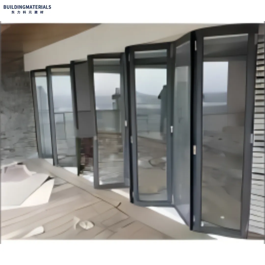 Porta pieghevole in vetro pieghevole in alluminio per porte Bifold in alluminio pieghevole per Patio pieghevole porta in alluminio