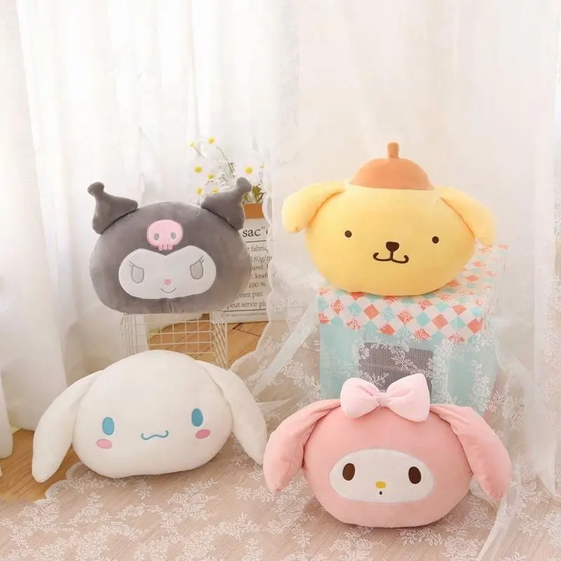 Kawaii Cinnamoroll felpa My Melody Kuromi almohada Purin perro juguetes de peluche Anime almohada abrazos cojín de peluche regalos para niñas
