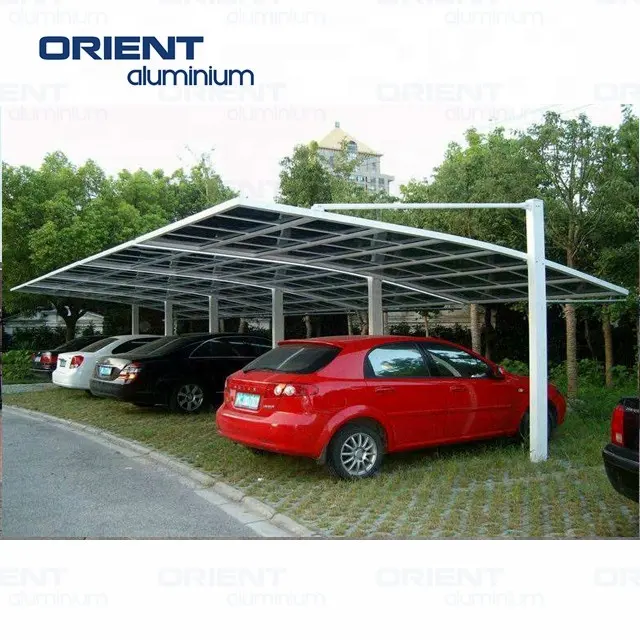 Aluminium rahmen Garagen Überdachungen Carports Polycarbonat Solid Transparent Car Parking Shelters