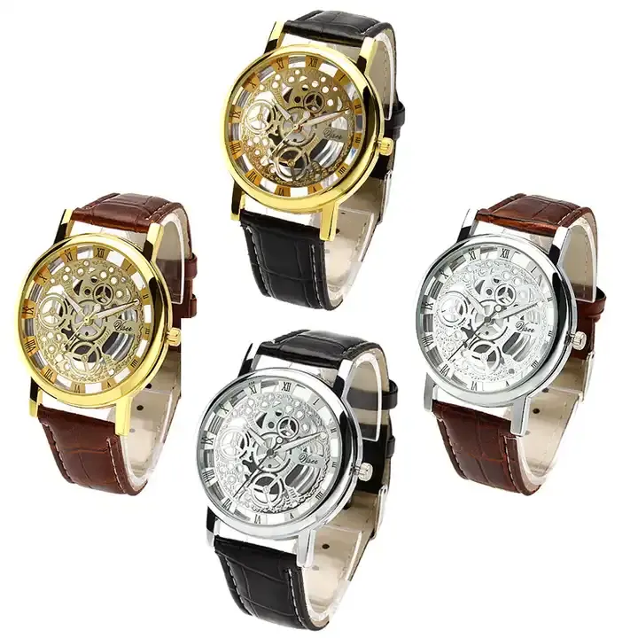Kustom mode cetak Logo jam tangan silikon Reloj Para Hombre kulit pribadi pria olahraga mode berongga keluar jam tangan Dial